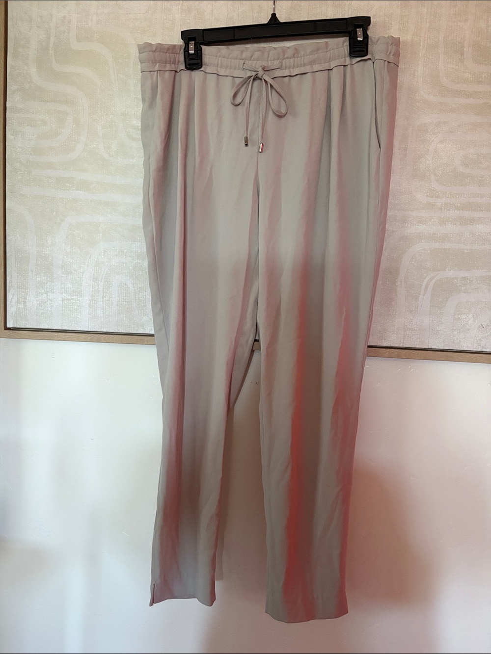 Zara Basic Relaxed Drawstring Lounge Pants - Light Gray S